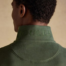 Close-up of the back of the fleece collar showing embossed Joules branding.