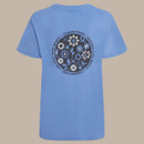 Back view of a light blue Craghoppers T-shirt showing the large circular Craghoppers graphic print.