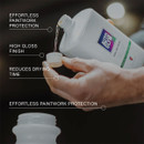Autoglym Polar Seal being poured into a measuring cap, with on-image text highlighting benefits.