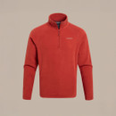 Dark orange Craghoppers half-zip fleece shown from the front on a plain background, with stand collar and chest logo.