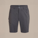 Dark lead shorts laid flat on a plain background, showing the full front view.