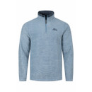 Light blue grid-textured quarter-zip fleece with a stand collar, contrast inner collar and embroidered chest logo.