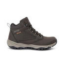 Angled side view of Regatta Amble hiking boot, highlighting leather panels and rugged sole unit.