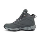 Side view of grey Regatta Amble mid hiking boot with lace-up fastening and rugged sole.