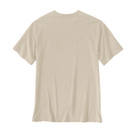 Back view of Carhartt oatmilk short-sleeve T-shirt with crew neck and plain design.