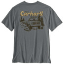 Back view of Carhartt ash heather short-sleeve T-shirt with “This is Carhartt Country” truck graphic print.