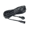 Coiled black extension cable with male and female connectors, shown on a white background.