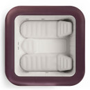 Top-down view of the interior seating layout inside a Lay-Z-Spa Maldives square inflatable hot tub.