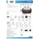 Bestway Lay-Z-Spa Maldives Smart HydroJet Pro 7 product specification sheet showing features, dimensions, massage system, accessories included and technical details.