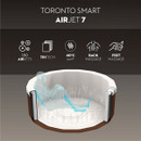 ThermaCore insulated hot tub diagram showing improved heat retention and energy efficiency
