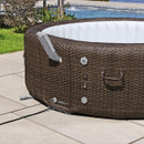 Side view of the Lay-Z-Spa Bali inflatable hot tub displaying control panel, jets and reinforced outer wall.