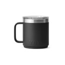 YETI Rambler 10 oz mug in black, back view with handle and smooth matte finish
