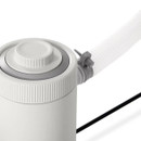 Close-up of Intex Krystal Clear filter pump top cap and hose connection