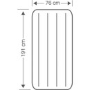 Size diagram showing inflatable airbed dimensions 191cm x 76cm