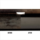 Blackstone griddle top shown before and after cleaning, highlighting removal of grease and burnt-on residue.
