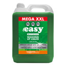 Green bottle of Easy Professional Washing Up Liquid, labeled "Mega XXL." Promises grease removal and fresh scent. Designed for sparkling clean dishes.