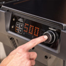 Traeger Woodridge digital controller display with temperature set to 300°F
