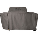 Traeger grey grill cover front view with Wood Fired Grills logo
