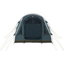 Front view of Outwell inflatable family tent with large arched entrance and windows