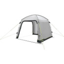 Outwell grey awning tent with open doorway showing interior space