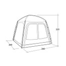 Outwell awning tent size diagram showing 260cm x 260cm footprint and 225cm height