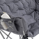 Close-up of Outwell camping sofa armrest with mesh storage pocket