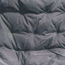 Close-up of quilted grey padded seat and backrest on Outwell camping sofa