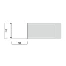 Top view diagram showing Easy Camp tailgate awning fitment area on a campervan tailgate