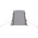 Rear view of Easy Camp tailgate awning with guy lines secured, on a white background