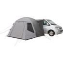 Easy Camp campervan awning with front door panel fully closed, attached to VW van on a white background