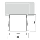 Easy Camp campervan awning footprint size diagram showing 310cm x 250cm coverage area