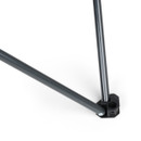 Close-up of Regatta camping chair steel frame and foot base detail.