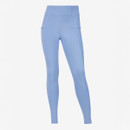 Light blue high-waisted athletic leggings displayed on a white background. The leggings are form-fitting, with a sleek and smooth texture.
