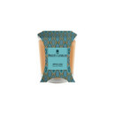 Price’s Candles “Apple Chai” scented candle in a patterned glass holder with a blue label, featuring a teardrop geometric design in shades of teal, blue and orange.