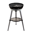 Close-up of the Carri Chef 40 barbecue with grill grate fitted, showing the round cooking surface and control knob on the front.