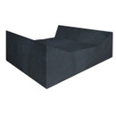 Black large lounge set cover fitted over a rectangular garden furniture arrangement.