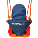 Front view of the Hedstrom toddler swing seat with logo and safety support panel.