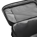 Close-up of Regatta Great Outdoors logo printed on the black insulated cool bag and padded shoulder strap.