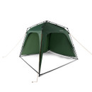 Green Regatta Great Outdoors instant gazebo with side panels and guy ropes, angled front view.