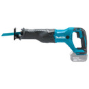 Side view of Makita 18V cordless reciprocating saw with blade.