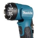 A close-up of a Makita LED flashlight head with four LEDs.