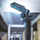 Makita folding LED work light illuminates the workspace.