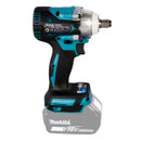 Cordless Makita brushless impact wrench in blue and black with compact motor housing and square drive anvil.