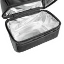 Makita insulated lunch cooler bag interior with silver foil lining and zip closure.