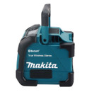 Rear side view of Makita Bluetooth jobsite speaker with ports.