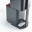 Lower section of the bin pulled out, revealing a removable inner recycling container with red interior.