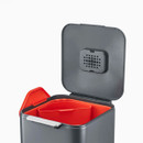 Open top section of the bin showing a removable inner bucket and lid with integrated odour filter vent.