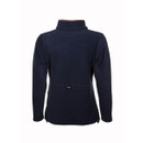 Back view of the ink blue overhead fleece laid flat, showing waist adjustment detail.