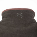 Close-up of the back collar with embroidered logo detail.