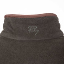 Close-up of the back collar with embroidered logo detail.